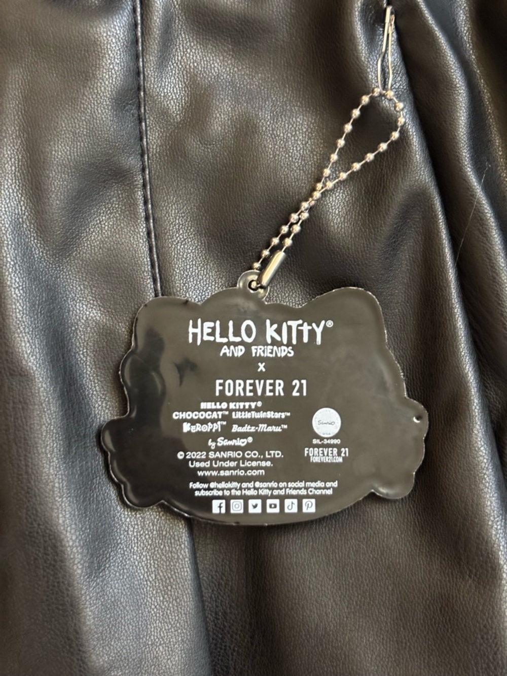 Hello Kitty & Friends Faux Leather Pleated Black Mini Skirt New nwt Size x Small - Picture 7 of 7